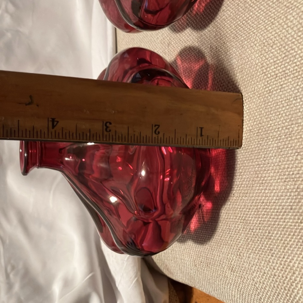 New. IKEA. 2 pc set of Jeanie style raspberry- rosey red glass vases can be - Picture 5 of 13